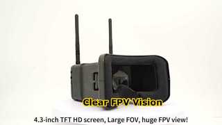 4,3-calowe gogle FPV z dronem