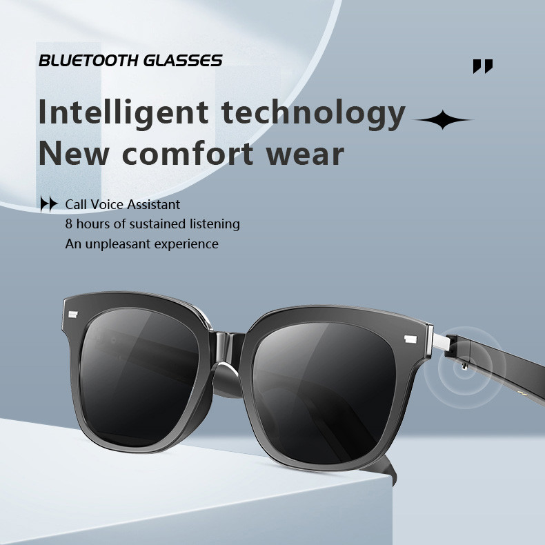110mAh*2 Pojemność Okulary słoneczne Bluetooth z muzyką 8-10 godzin Glossy Black Spectacle Lens