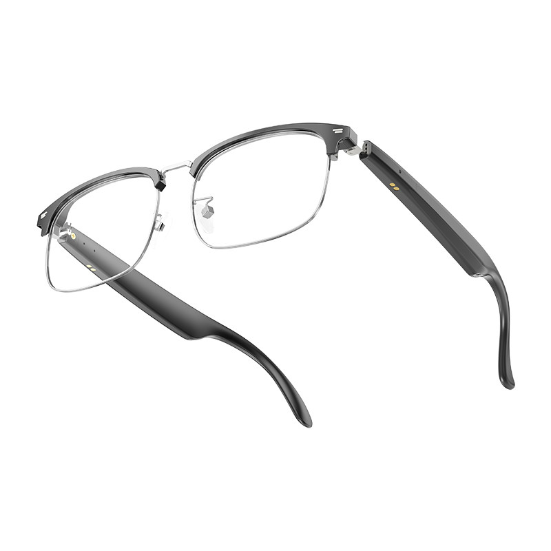 6 godzin Bluetooth 5.3 Ultralight Smart Wireless Glasses For Call Czarny Srebrny