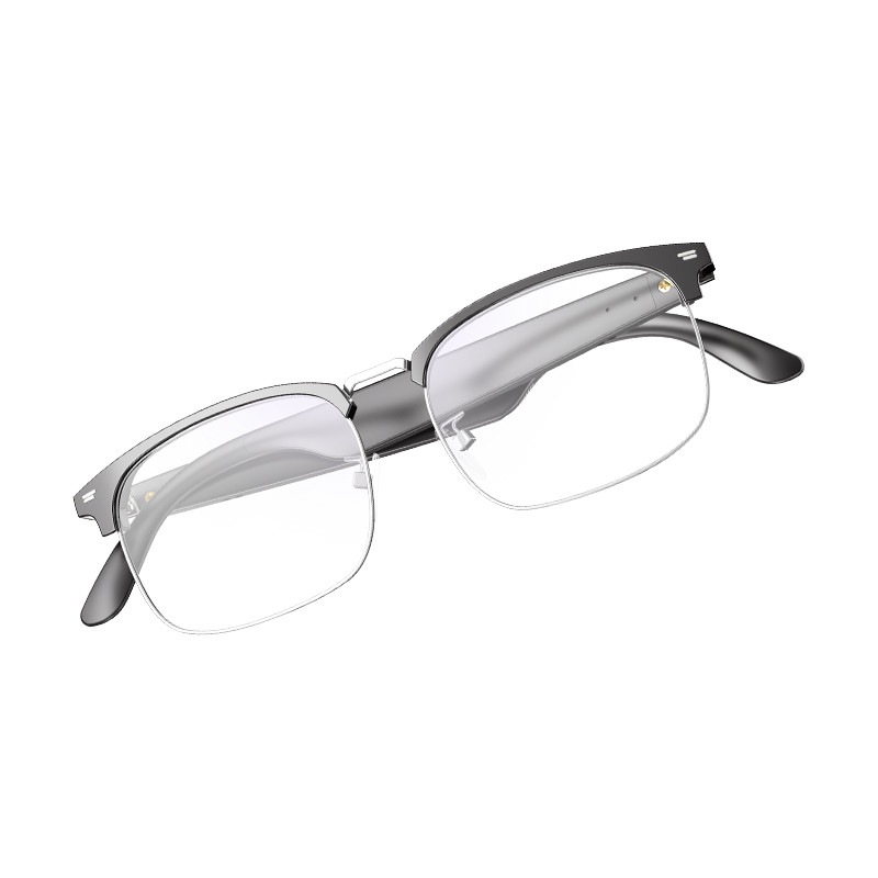 Czarny srebrny BT 5.3 Ultralight Smart Bluetooth Wireless Glasses For Listen To Music