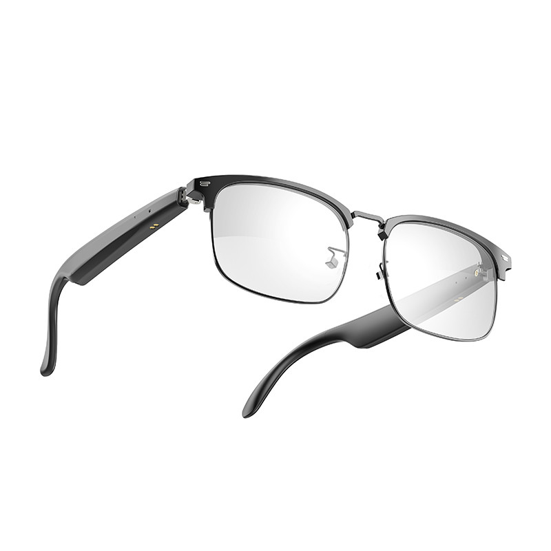 Czarny srebrny BT 5.3 Ultralight Smart Bluetooth Wireless Glasses For Listen To Music
