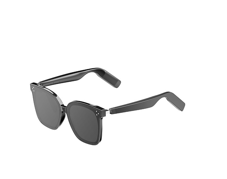 BT 5.3 Bluetooth Inteligentne okulary słoneczne do słuchania muzyki 110 mAh * 2 8-10 godzin Czarne